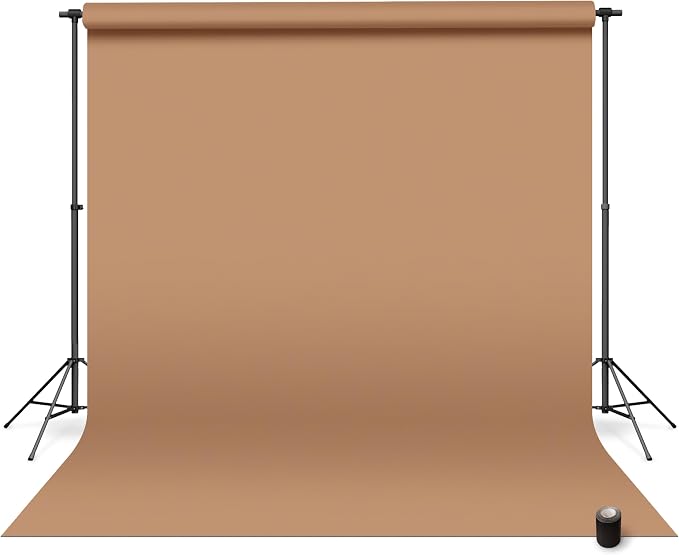 Denny Mfg Seamless Paper Backdrop for Photoshoot, Brown Latte, 107in x 36ft | Photography Backdrop, Matte Finish for Portraits, Product Photos and Video Shoots, with Free Roll Gaffer Tape (2 in x 13 ft) by Unknown