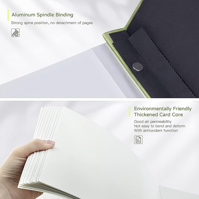 Popotop Large Photo Album Self Adhesive 4x6 5x7 8x10 Scrapbook Album DIY Picture Book,Gifts for Mom,Family Baby and Wedding,with Metal Pen and Plastic Board - Image 7