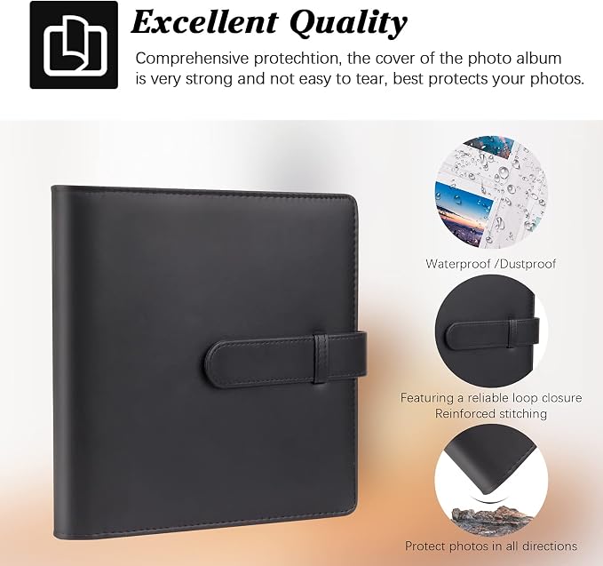 256-pocket Instant Photo Album for Fujifilm Instax mini Photo, Black | Album Book for PoIaroid Instant Camera, for Wedding Anniversary Birthday Travel Memories, Keep Your Unique Memories Safe - Image 6