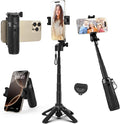 Takerers Portable Selfie Stick Tripod with Remote【Pocket Size】 4-in-1 Extendable Cell Phone Tripod【360° Rotation】 Mini Selfie Stick for iPhone Android Phone Holder for Video Recording Live Streaming by Takerers