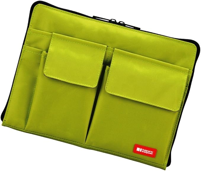 LIHITLAB Bag Laptop Sleeve with Storage Pockets (Bag-in-Bag), 7.1 x 9.8 Inches, Yellow Green (A7553-6) by LIHITLAB