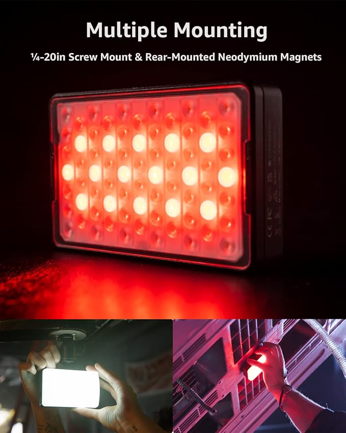 Aputure MC Pro Camera Lights,RGBWW LED Video Lights Lensed Mini LED Panel | Full Color Portable Photography Lighting,4200mAh Rechargeable Battery,APP Control, Support Magnetic Attraction - Image 4
