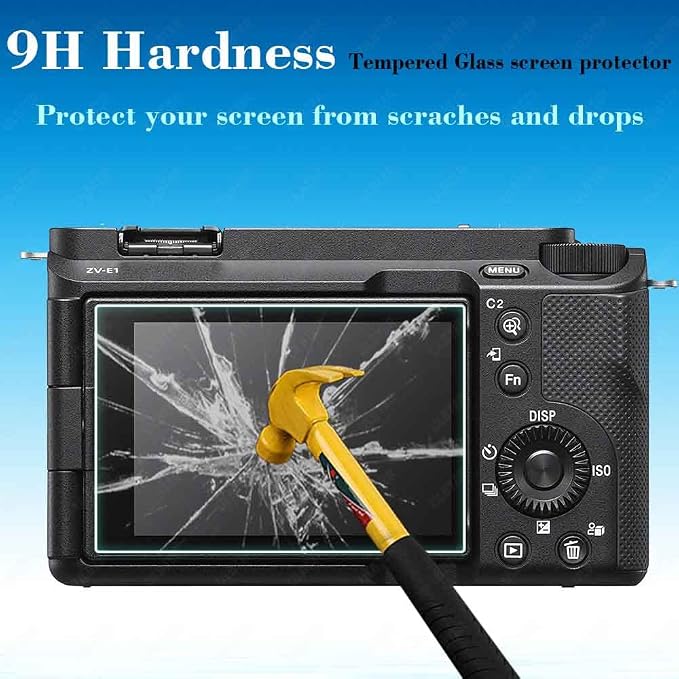 ULBTER Screen Protector for Sony Alpha A7C II A6700 A7CII ZV-E1 [3+2Pack] | 3 Pcs Tempered Glass for Sony ZVE1 A7C2 6700 7C II & 2 Hot Shoe Cover 0.3mm 9H Hardness Anti-Scrach Anti-Bubble - Image 3