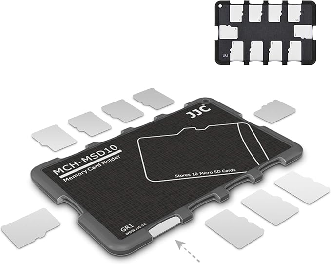 10 Slots Micro SD Card Holder Case Storage Organizer, Ultra Slim Credit Card Size Lightweight Portable TF MSD Memory Card Storage by JJC