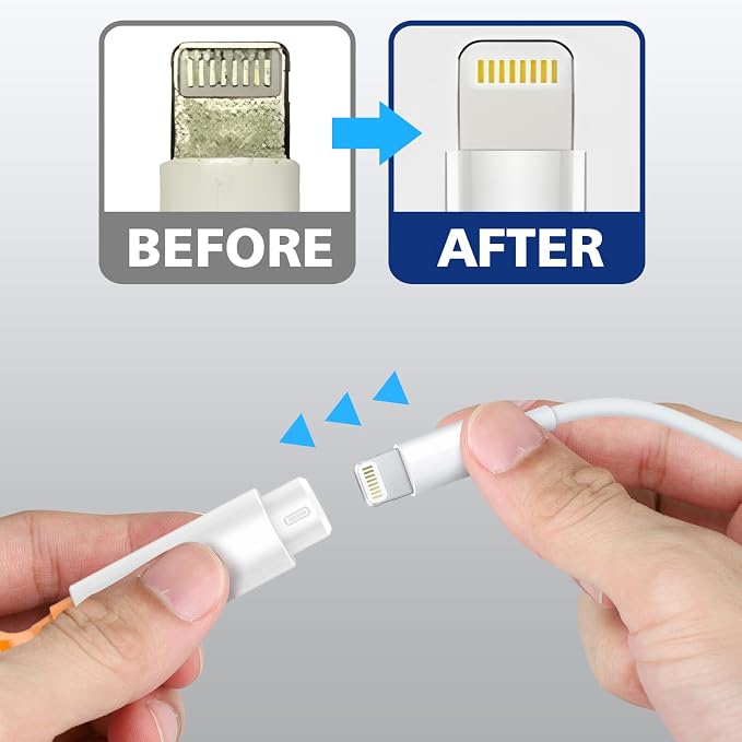 iPhone Cleaning Kit for Charging Port Phone USB C with Storage Case, White | Multi-Tool, Cleaner Kit for AirPod, iPhone Cleaner, Portable Repair Tool, for Lightning Charger Cable iPad Electronic Devices - Image 5