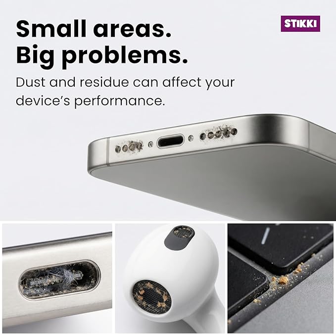 STIKKI Cleaning Putty & Precision Tools - Earbud, Port & Phone Cleaning Kit | Compatible with iPhone & AirPod, Putty for Phone Speaker & Electronics, USB-C Charging Port Cleaner Tool, Leaves No Residue - Image 2