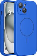 Miracase Silicone & Magnetic for iPhone 15 Case, Mediterranean Blue | Compatible with MagSafe, Soft Microfiber Lining, Premium Silicone Cover Shockproof Drop Protection Phone Case for 15 by Miracase