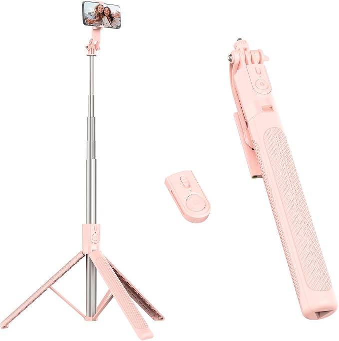 71” Phone Tripod & Selfie Stick for iPhone/Samsung/Android/Camera | Portable All-in-One Extendable Phone Tripod Stand with Wireless Remote for Selfies, Live Streaming & Video Recording. by Unknown