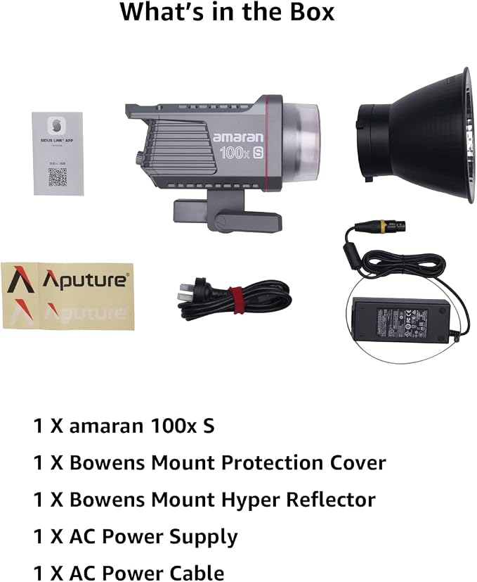 Aputure amaran 100x S Bi-Color LED Video Light, 100W Output, Bluetooth App Control, 9 Built-in Lighting Effects, DC/AC Power Supply, Ultra Silent Fan - Image 6