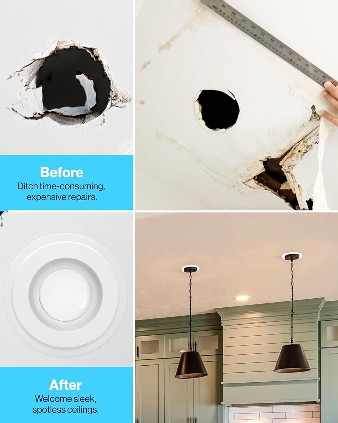 Sunco 12 Pack 6 Inch Recessed Light Goof Ring, White, Matte Finish | Flush Mount White Can Light Trim Ring Cover, OD 8.6 Inch/ID 6.2 Inch, Paintable, Covers Oversized Ceiling Holes - Image 5