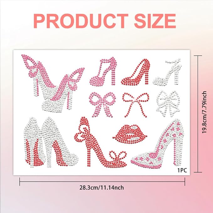 5 Pcs Bat Pattern Iron on Rhinestones Transfer, Bling Crystal Clothing Repair Applique Heat Transfer Patches for T-Shirt Vest Shoes Hat Jacket Pants Bags Decor - Image 3