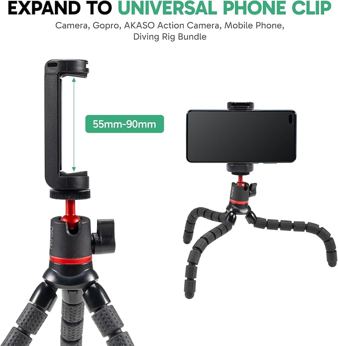 AKASO Flexible Selfie Stick Tripod for Action Camera Shooting Video Vlog | Compatible with AKASO EK7000/Brave 4/EK7000 Pro/Brave 7 LE/Brave 7/GoPro Hero 13/12/11/10/ 9/Max/DJI Osmo Action 5/4/3 - Image 3