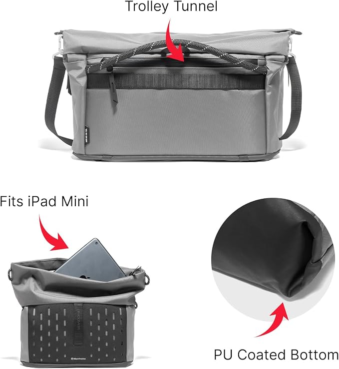 Manfrotto Uncover Camera Messenger/Sling Bag 7L, Expandable Roll-Top | Photography Shoulder Bag for Compact Mirrorless & DSLR, Everyday Travel Bag - Image 5