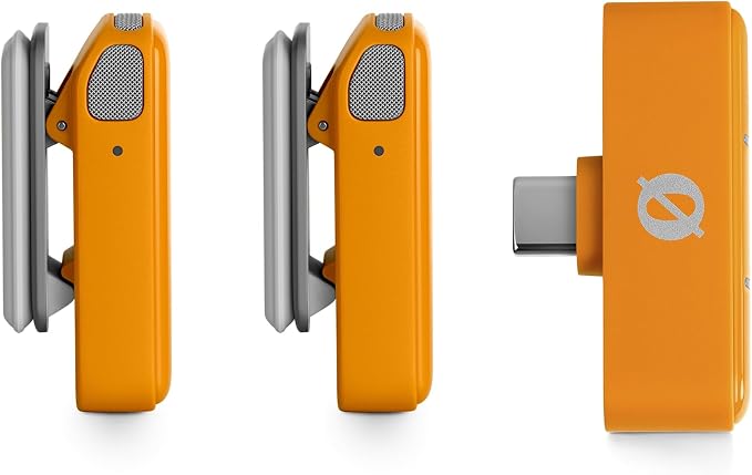 RØDE Wireless Micro - Compact Wireless Microphone, Two Mics with Charge Case for Smartphone Content Creation - USB-C, Orange | Two Mics with Charge Case for Smartphone Content Creation, USB-C, Orange - Image 3