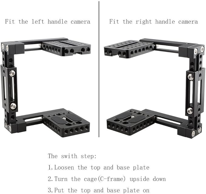 CAMVATE Adjustable Camera Cage Fit for Right Handle and Left Handle Camera - Image 3