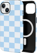 TPU Phone Case for iPhone 15, MagSafe Wireless Charging Compatible, Shockproof Slim Fit Protective Cover with Anti-Yellowing & Raised Camera Protection (Plaid 3, iPhone 15) by Unknown