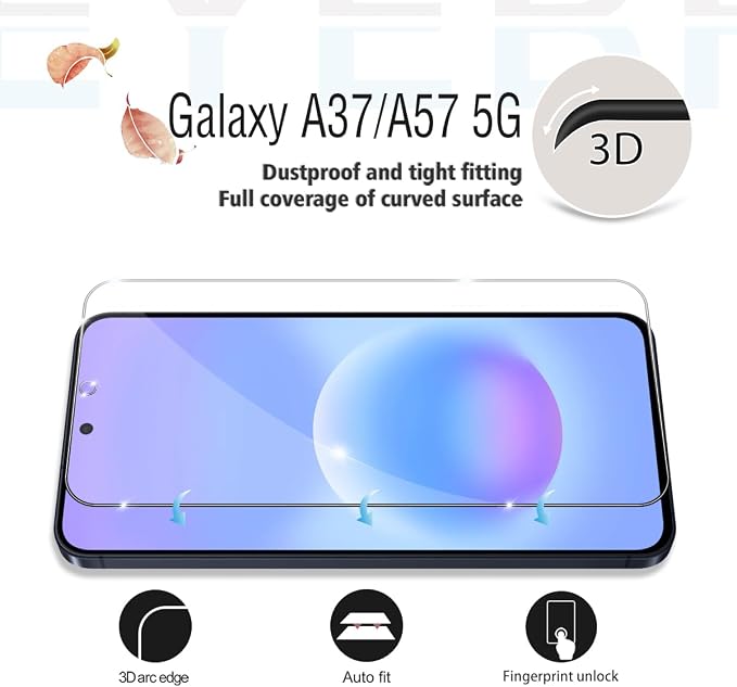Galaxy A57 / A37 HD Clear Tempered Glass Screen Protector + Camera Lens Protectors, [2+2 Pack] [3D Glass] [Anti-Glare] [Bubble-Free] Screen Protector Glass For Samsung Galaxy A57 / A37 - Image 3