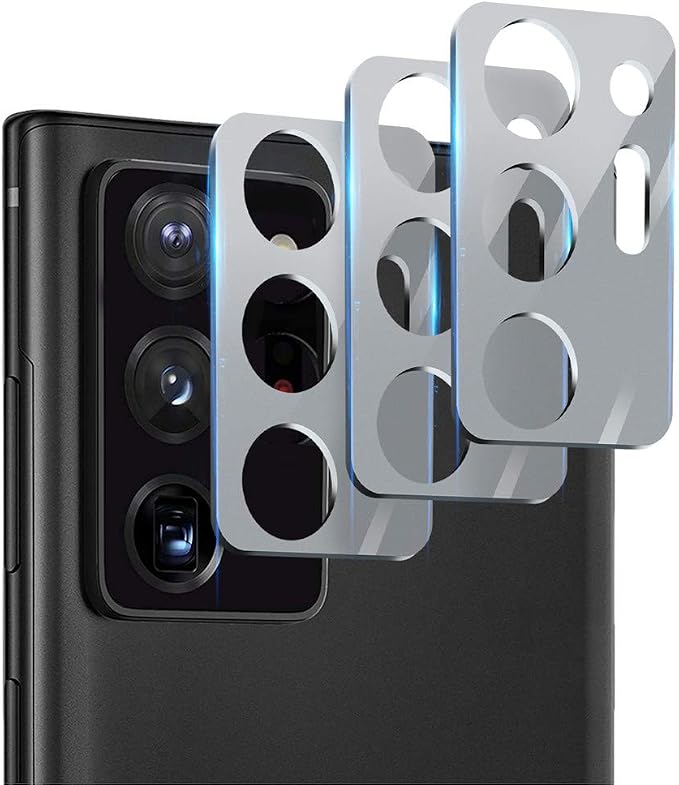 Suoman 3-Pack for Samsung Note 20 Ultra Camera Lens Protector - [Aluminum alloy] [Does not Affect Night Shots] 9H Hardness Tempered Glass Film - Silver by Suoman