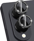 for Samsung Galaxy Z Fold 8 Camera Lens Protector, Individual Metal Ring Tempered Glass Lens Cover, [Strong Adsorption] Scratch Resistant Ultra-Thin HD Clear Lens Cover,1 Set-BlackSparkly by Btscase