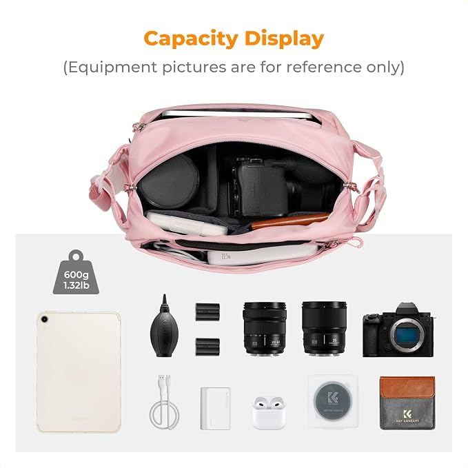 K&F CONCEPT 2 in 1 Camera Sling Bag, Everyday Shoulder Bag | Multifunction Photography Compact Crossbody DSLR Portable Bag, Compatible for Canon/Nikon/Sony, BS01 - Image 2