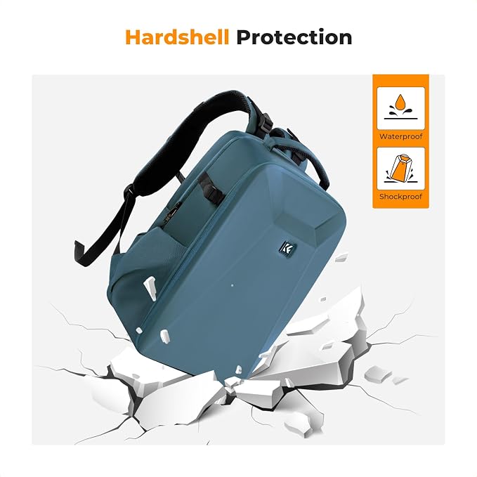 K&F CONCEPT Camera Backpack,Hardshell Photography DSLR Camera Bag | 15-15.6 Inch Laptop Compartment, Waterproof, Hard Shell Camera Case, Compatible with Canon/Nikon/Sony/DJI Mavic Drone, B07 - Image 5