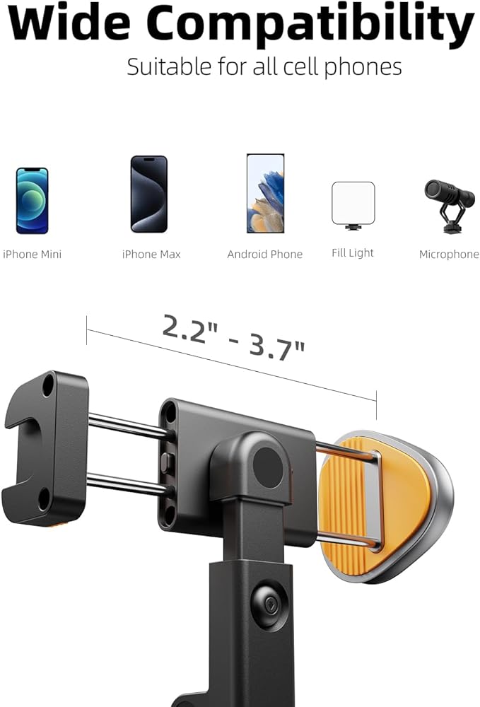 TODI 63" Cell Phone Selfie Stick Tripod, Portable Tripod for iPhone with Wireless Remote, Extendable Smartphone Stand, All-in-1, Compatible with iPhone/Android - Image 6
