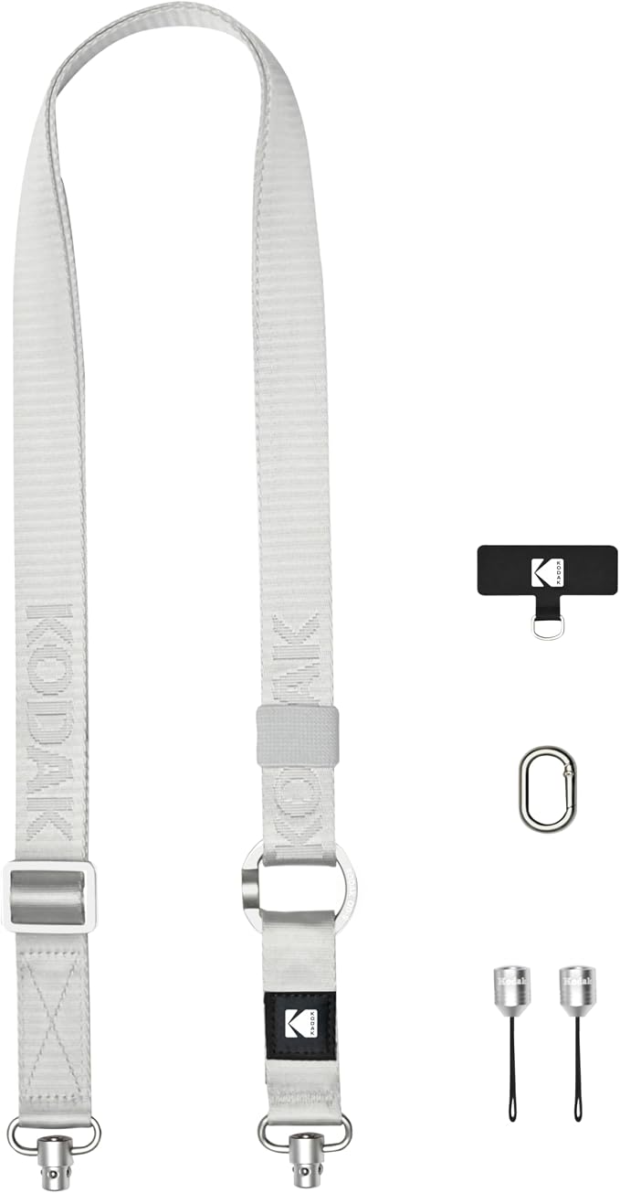 KODAK Multi-Purpose Camera Strap (Silver) - Quick-Detach System, Lightweight, Durable Metal Swivels, Multiple Usages, SLR Cameras, Compact Cameras, Smart Phones by Unknown
