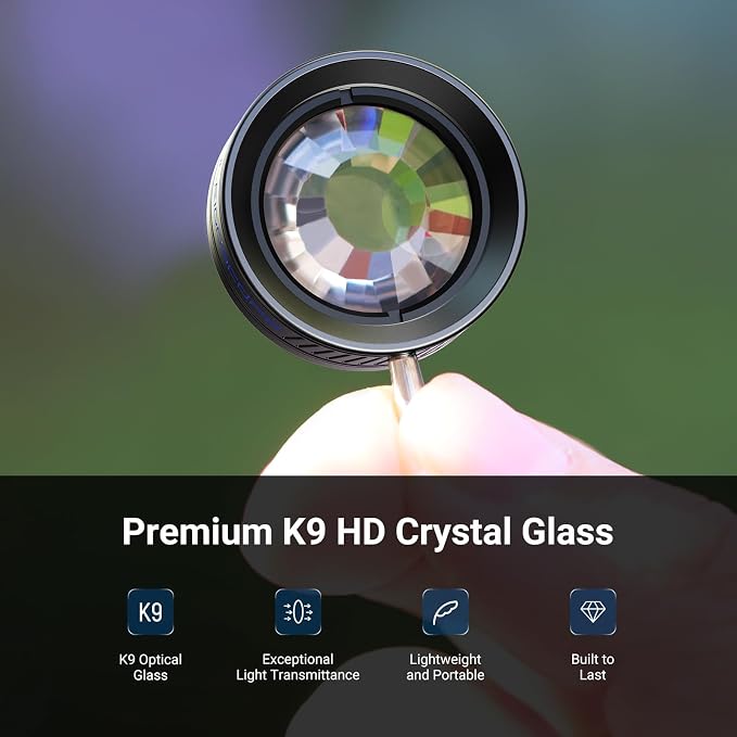 NEEWER 24mm Kaleidoscope Filter with Phone Clip, K9 Crystal Glass Prism Effect Filter for 17mm Threaded Lens Backplate, Phone Cage, Case Compatible with iPhone Android Samsung, FL-102 - Image 2