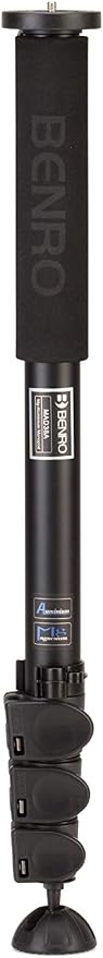 Benro Adventure Aluminum Series 3 Monopod, 4 Section, Flip Lock, 62.8" Maximum Height, 35.3 lb. Capacity- Black (MAD38A) by Benro