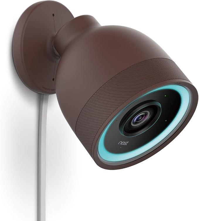 elago Outdoor Camera Cover for Google Nest Cam IQ | Infrared LED Visible, Holes for Microphone/Speaker, Camouflage, Easy Installation, All-Weather Protective Skin (Brown) by elago