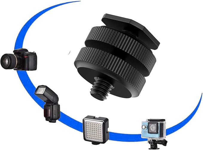 Camera Hot Shoe Mount(1 Pack) to 1/4"-20 Tripod Screw Adapter Flash Shoe Mount for DSLR Camera Rig - Image 5
