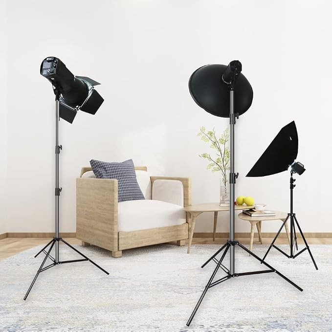 Aluminum Alloy Light Stand 9.5 Feet/2.8m Adjustable Spring Cushioned Photography Tripod for Photo Studio Speedlight Flashes, Ring Light, Photographic Equipments Thickening Flash Stand, 2 Pack - Image 7