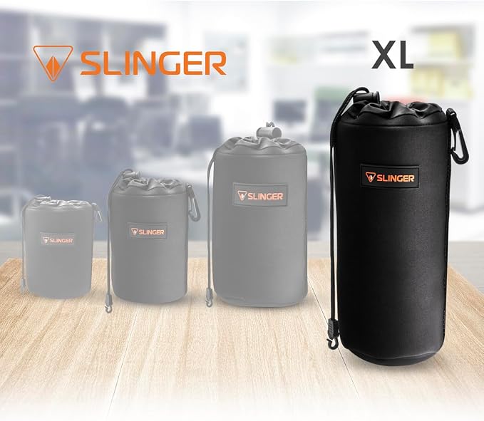 SLINGER Neoprene Lens Pouch - X-Large (Super Zoom and Ultra Telephoto) | Neoprene material with shock absorption and moisture barrier for super zoom, ultra telephoto and camera gear - Image 4