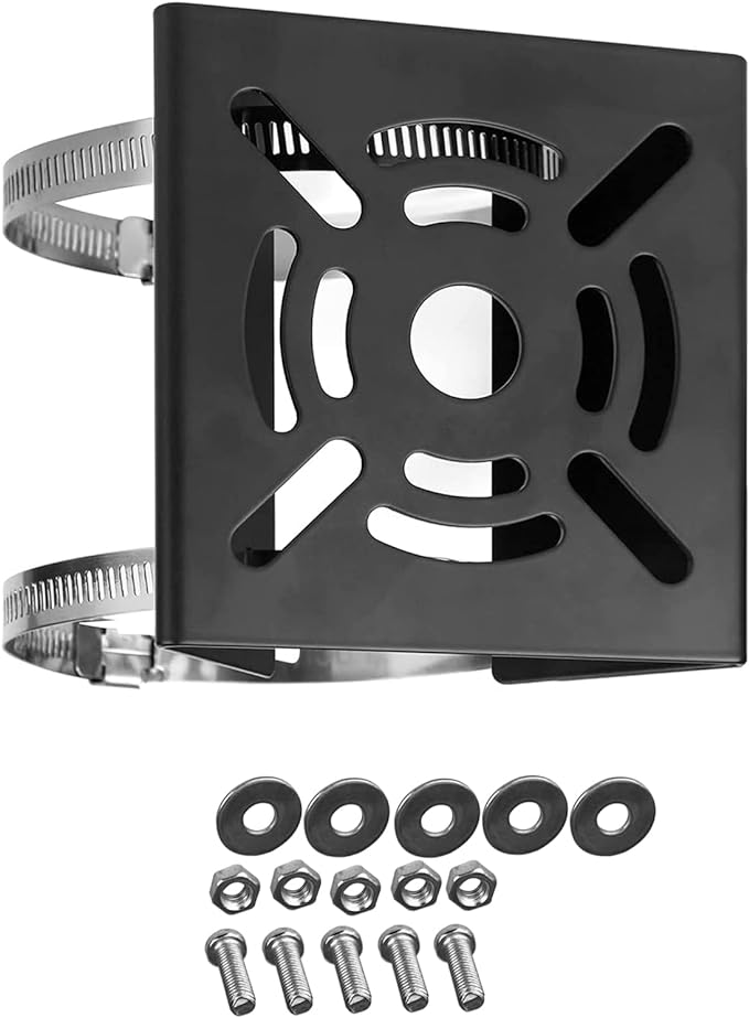 WiTi Universal Vertical Pole Mount for Security Camera, Solid Metal Mounting Corner Bracket with 2 Loops, Suitable for CCTV Cameras LED Wall/Stage Lights, Solar Panels by WiTi