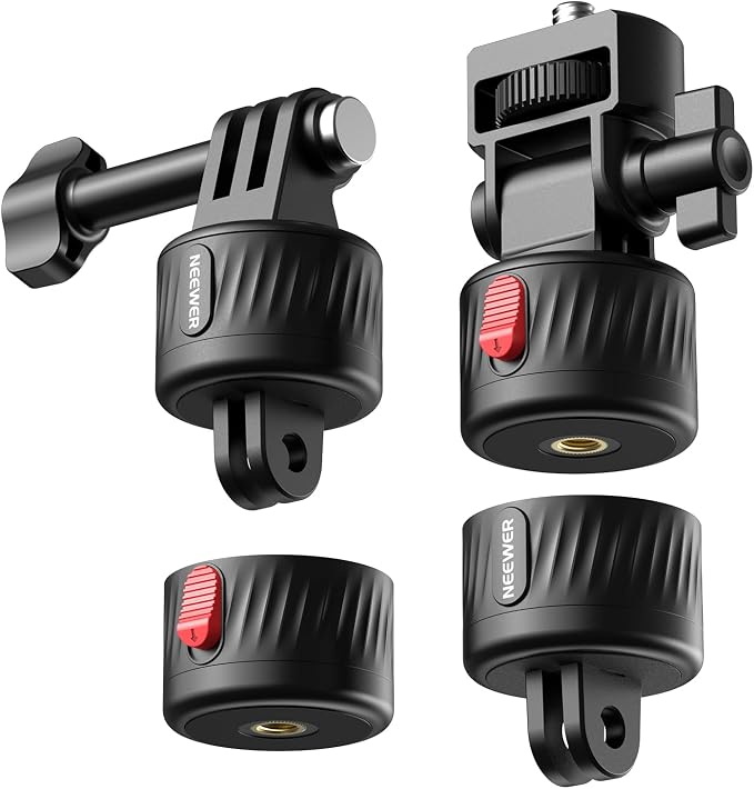 NEEWER Magnetic Action Camera Mount Kit, GP-24 | Compatible with GoPro Hero 13 12 11 Max DJI Osmo Action Insta360, ABS, Magnetic, Quick Release Mount, for POV Shots by Neewer