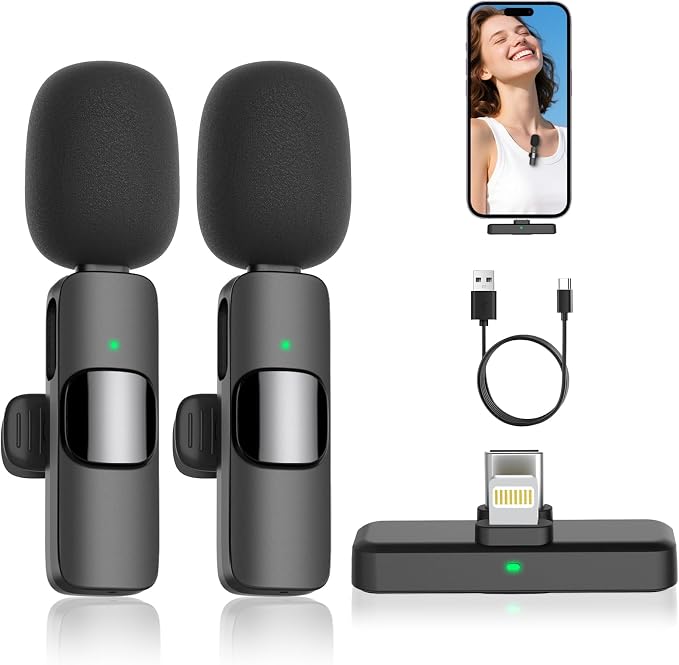 MAYBESTA Wireless Mini Microphone for iPhone Android Phone: Lavalier Lapel Recording Mic for Tiktok YouTube Podcast Interview by MAYBESTA