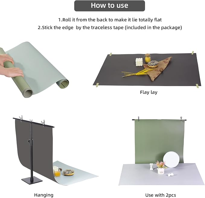 Photography Backdrops Product Photo Background：Small Product Photoshoot Paper kit for Food Jewelry Picture. (Textured 22X 34inch 7pcs/14-color) - Image 5