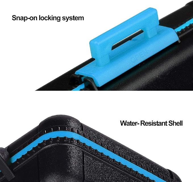 LENSGO Camera Battery Memory Card Case, Memory Card Hard Protector Case Water-Resistant Anti-Shock Storage Box for 3 Camera Batteries 3 XQD or 3 CF Cards 6 SD Cards（Blue） - Image 3