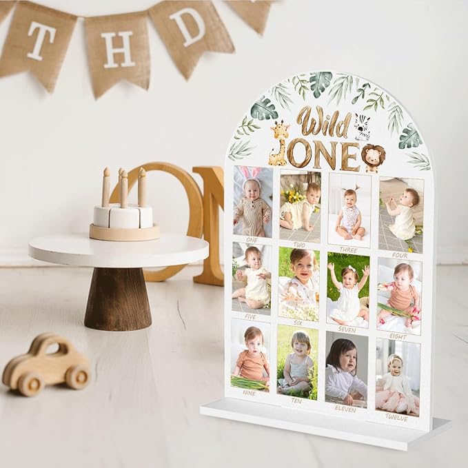 My First Year Photo Board Baby Milestone Signs One Year of Baby Photo Board, Best Babies Keepsake 10x14 Inches Acrylic Sign Decor Fits 2" x 3" Photo A01 - Image 5
