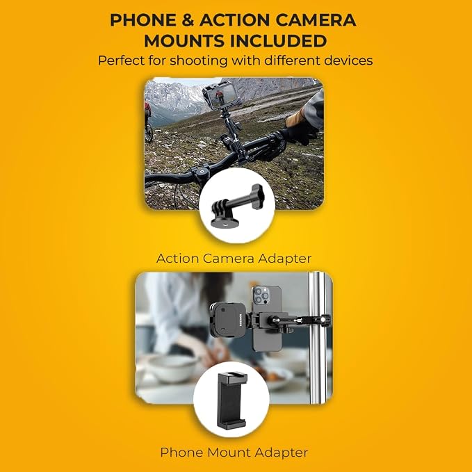 REFLEX CAMERA Super Clamp with 1/4" and 3/8" Thread Ideal Magic arm clamp with Rotary Handle for Photography, Tripod, Lights, Umberellas, DSLR Cameras, Shelves, Rods, Light Stands - Fully Adjustable - Image 6