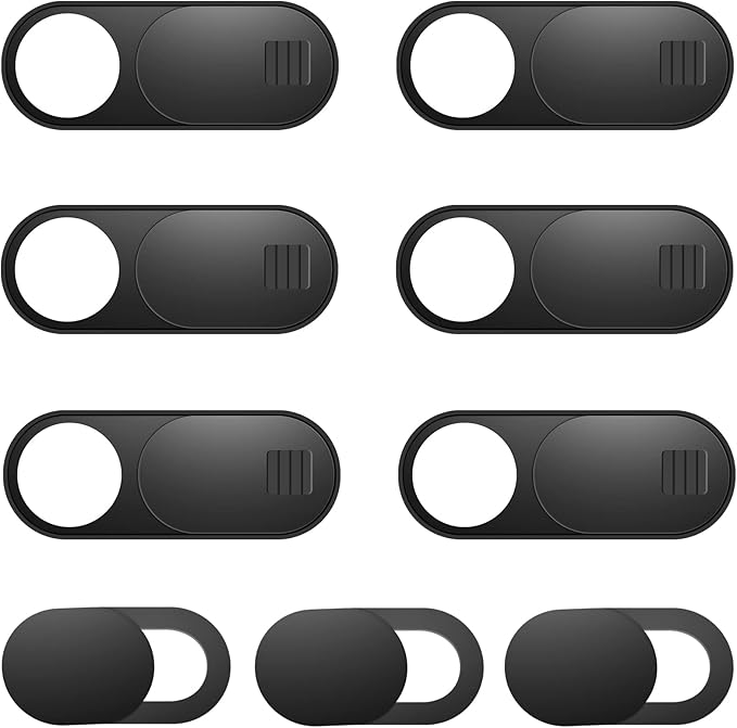 Laptop Camera Cover, 0.027 Inch Ultra Thin Camera Cover, Webcam Privacy Cover Fits on Computer, Laptop, MacBook, PC, Cell Phone, iPhone, iPad, iMac, Tablet, Black Web Cam Cover Sliders (9 Pack) by ZUCUCUC