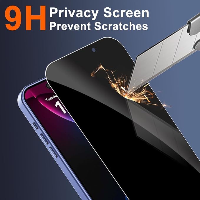 for iPhone 17 Case with Privacy Screen Protector, Light Blue | Full Camera Protection, Magnetic, Compatible with MagSafe, Translucent Matte Shockproof Phone Protective Cover for iPhone 17 - Image 8