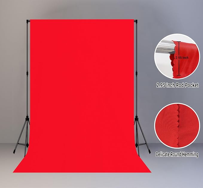 Red Photography Backdrop for Photoshoot, Fabric 6x9ft | Polyester Studio Photo Backgrounds, Non Reflective, Easy to Hang, for Portrait Shoot, Product, Party Decor, Video Creation - Image 2