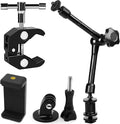 Niewalda 11" Articulating Magic Arm with 1/4" & 3/8" Threaded Super Clip | with Phone Clip/Tripod Mount Adapter for Various Action Camera /DSLR/Cell Phone /Vlogging and LCD Monitor/LED Lights Mount by Niewalda
