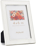 Premium Metal Picture Frame 4x6 Inches with Velvet Back Cover - Elegant and Durable Photo Frame for Displaying Cherished Memories, Perfect as Desk Decor, Home Office Accessory,White picture frame by Unknown