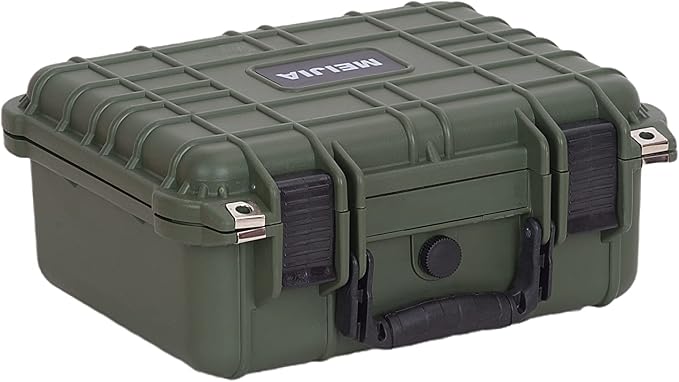 MEIJIA All Weather IP67 Waterproof Hard Camera Case,Hard Protective Case,Hard Case with Customizable Foam,Fit Use of Drones,Camera,Equipments,Pistols(Green,13.35 x11.63x5.98inches) by MEIJIA