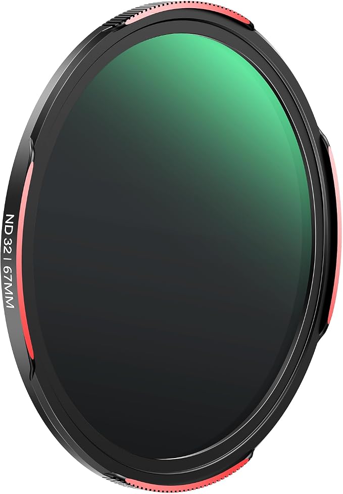 TELESIN 67mm ND32 Filter, DSLR Camera Lens, Multi-Layer Nano-Coated Glass, AR&AF Coating, Long Exposure & Motion Blur, Water & Fingerprint Protection, for Smartphone Mounts by telesin