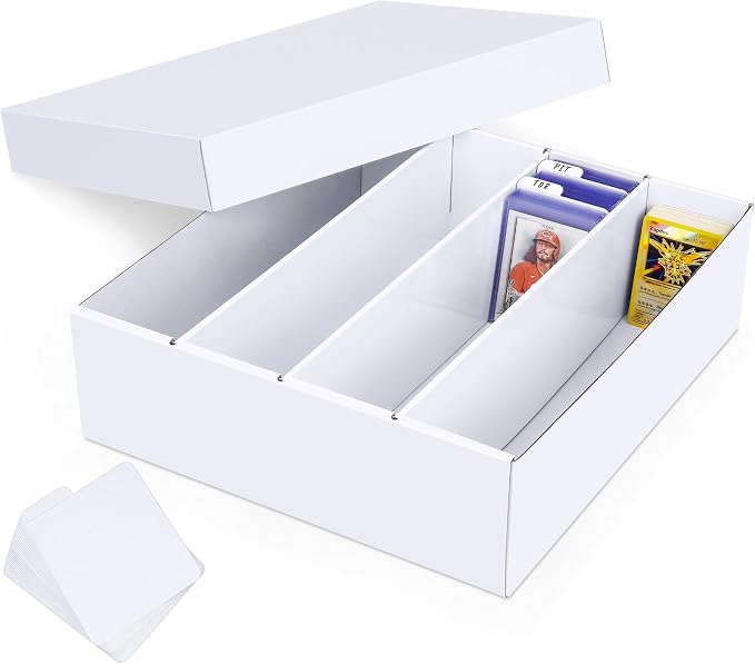 Trading Card Storage Box, 1-Pack Bulk Card Storage for MTG Sports Cards | Durable Cardboard Card Storage Box with Dividers for Top Loaders, Organizers TCG, Magic, Basketball, Game Card Collections by Leyzan