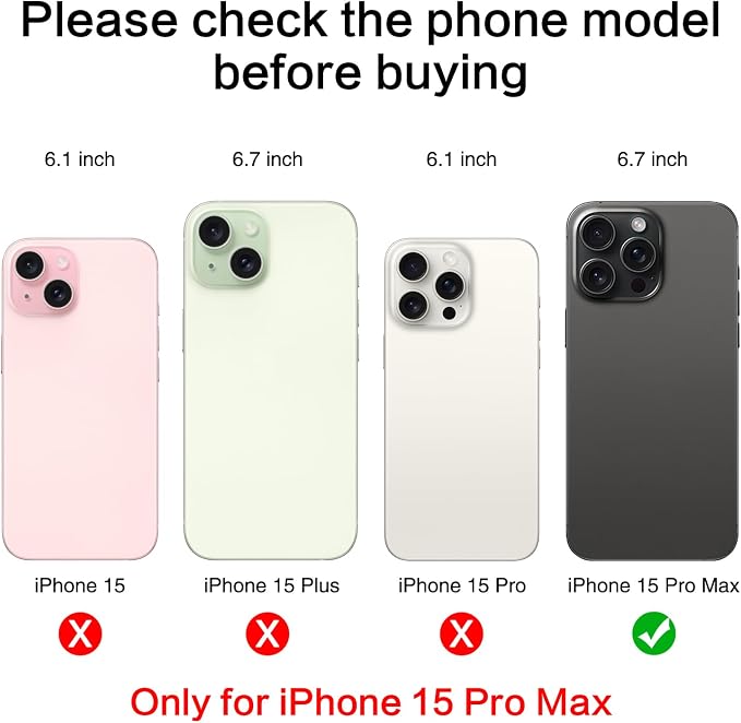2PCS for ASDAWN Back Rear Camera Lens Glass Replacement for iPhone 15 Pro Max 6.7 Inches with Pre-Installed Adhesive, ASDAWN Back Camera Lens Glass kit with Installation Manual + Repair Tool Set - Image 2