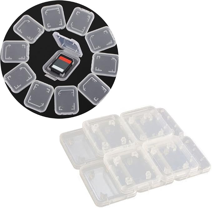 10pcs Plastic Memory Card Storage Case Compatible with SD MMC/SDHC PRO Duo White (10 PCS) by SteelFever